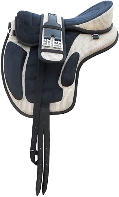 Freemax Sillín sin árbol con circunferencia a juego (15 pulgadas, beige-negro)