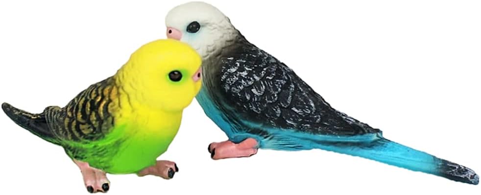 Toyvian 2 piezas de simulación de loro grande de peluche de loro césped ornamento artificial pájaros falsos selva decoraciones de Navidad juguetes