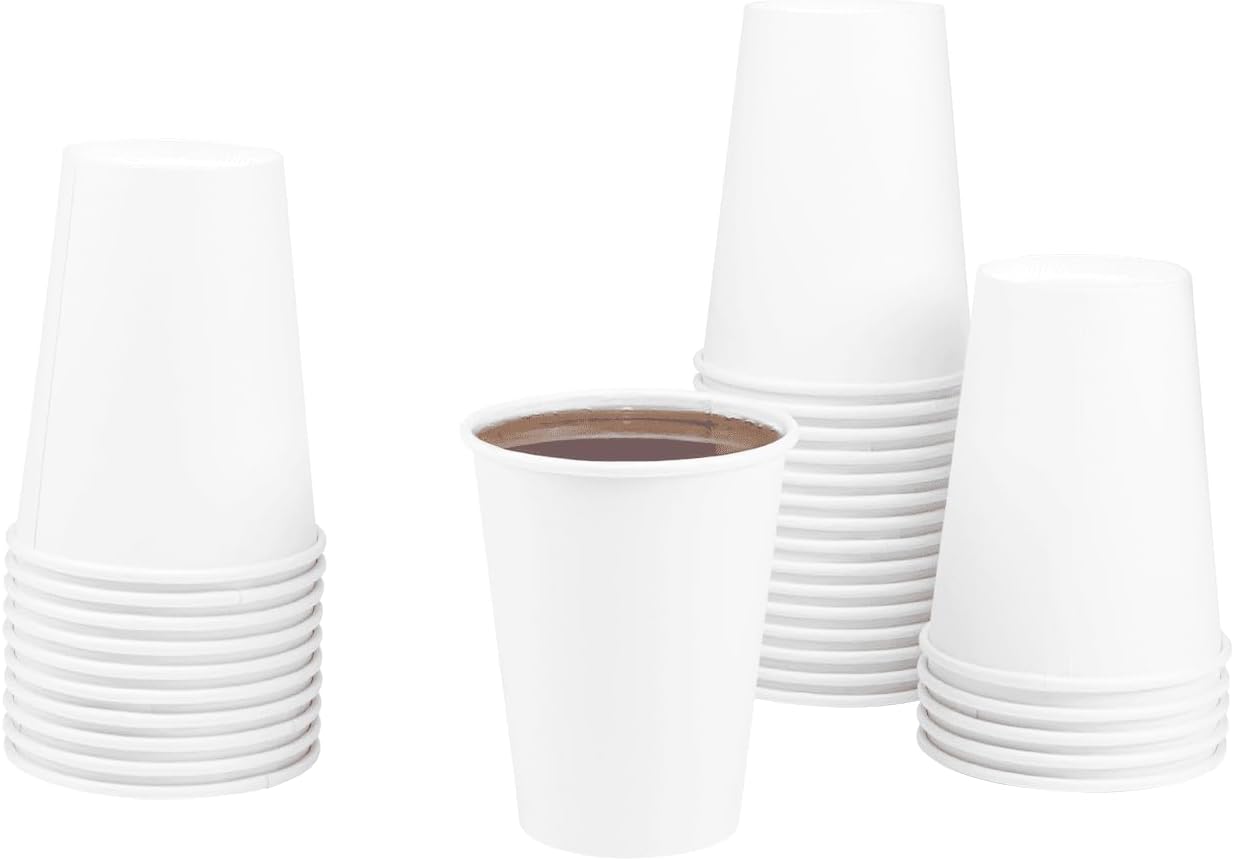 Karat Vasos calientes de papel blanco de 12 onzas, paquete de 300, tazas de café desechables, perfectas para llevar bebidas y fiestas, resistentes,