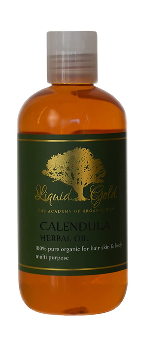 Liquid Gold Inc – 8 oz – Aceite de infusión de hierbas de caléndula prémium – Cuidado corporal orgánico puro y natural para la piel