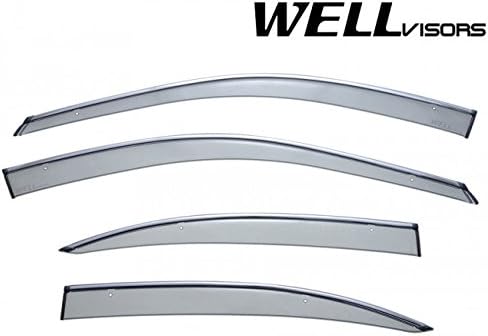 WellVisors Repuesto para Lexus ES300 y ES330 2002-2006 Clip-ON cromado, protector de lluvia lateral teñido de humo, deflectores de ventana 3-847LX010