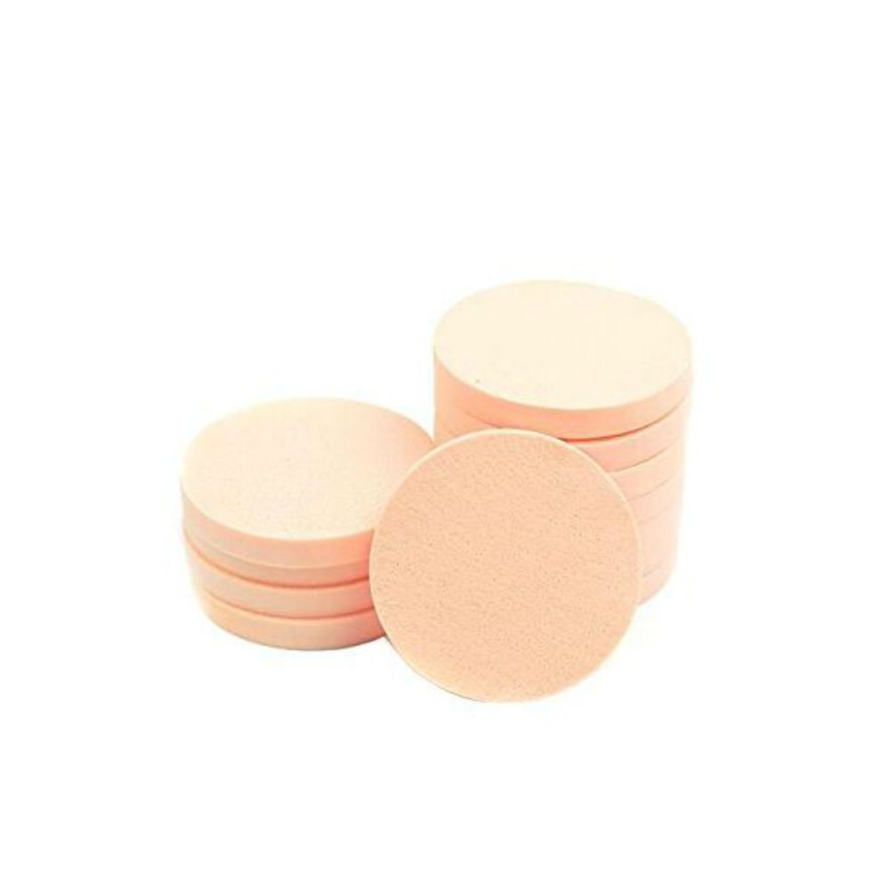 AKOAK 20pcs redondo maquillaje facial suave esponja cosmética soplo mujeres señora belleza maquillaje base polvo soplo (COLOR PIEL20)