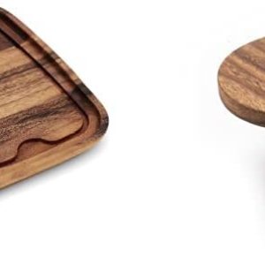 Ironwood Gourmet Fort Worth – Plato para carne con canal de jugo, madera de acacia 13 x 11 x 0.75 pulgadas y 28221 salero de los Apalaches, madera Ironwood Gourmet Fort Worth – Plato para carne con canal de jugo, madera de acacia 13 x 11 x 0.75 pulgadas y 28221 salero de los Apalaches, madera