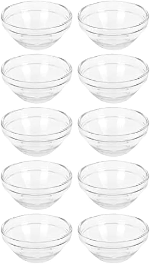 RCFINE Cuenco facial para cosméticos, cuenco de vidrio transparente, cuenco de mezcla de bricolaje para el hogar, salón, spa, aplicador de piel