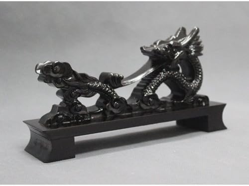 Espada samurái de dragón negro de resina Katana Wakizashi Tanto soporte de exhibición