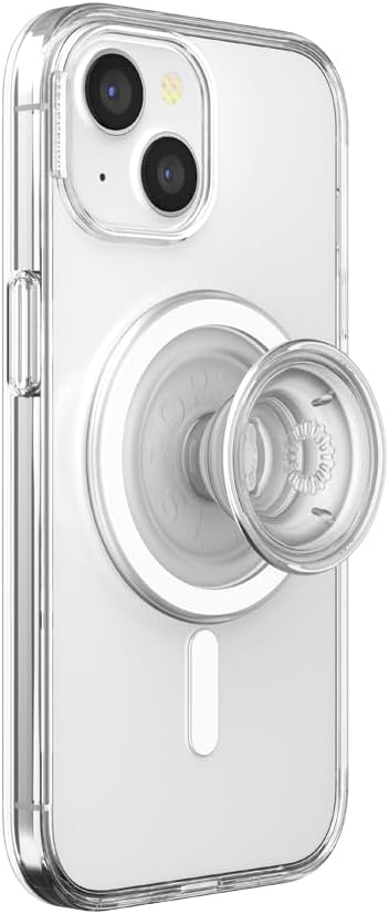 PopSockets Funda para iPhone 15 con agarre redondo para teléfono compatible con MagSafe, funda de teléfono para iPhone 15, compatible con carga