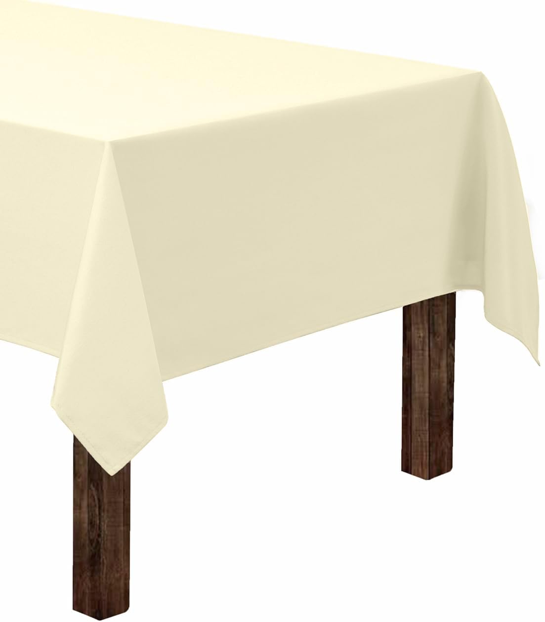 Gee Di Moda Mantel rectangular de 60x126pulgadas, color marfil, para mesa rectangular de 8pies, tela lavable resistente, para mesa de bufé,