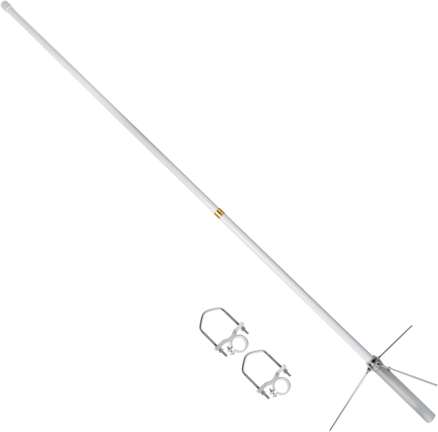 UAYESOK Antena base GMRS de fibra de vidrio (462-467 MHZ), 7.2dBi de alta ganancia UHF GMRS repetidor antena amplificador de señal para BTECH