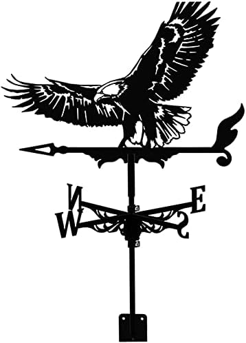 Alnicov Veleta de metal animal, veleta negra vintage, indicador de dirección del viento hueco para decoración de techo de jardín al aire libre