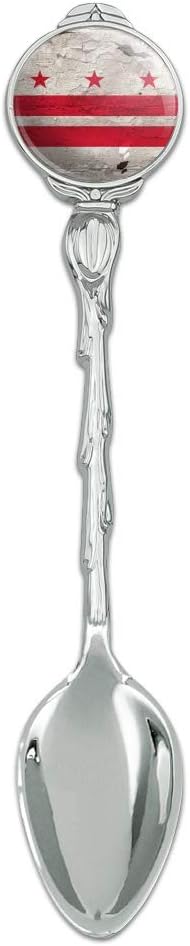 Bandera rústica del estado de Washington DC District of Columbia Distressed USA Novedad coleccionable Demitasse Tea Coffee Spoon