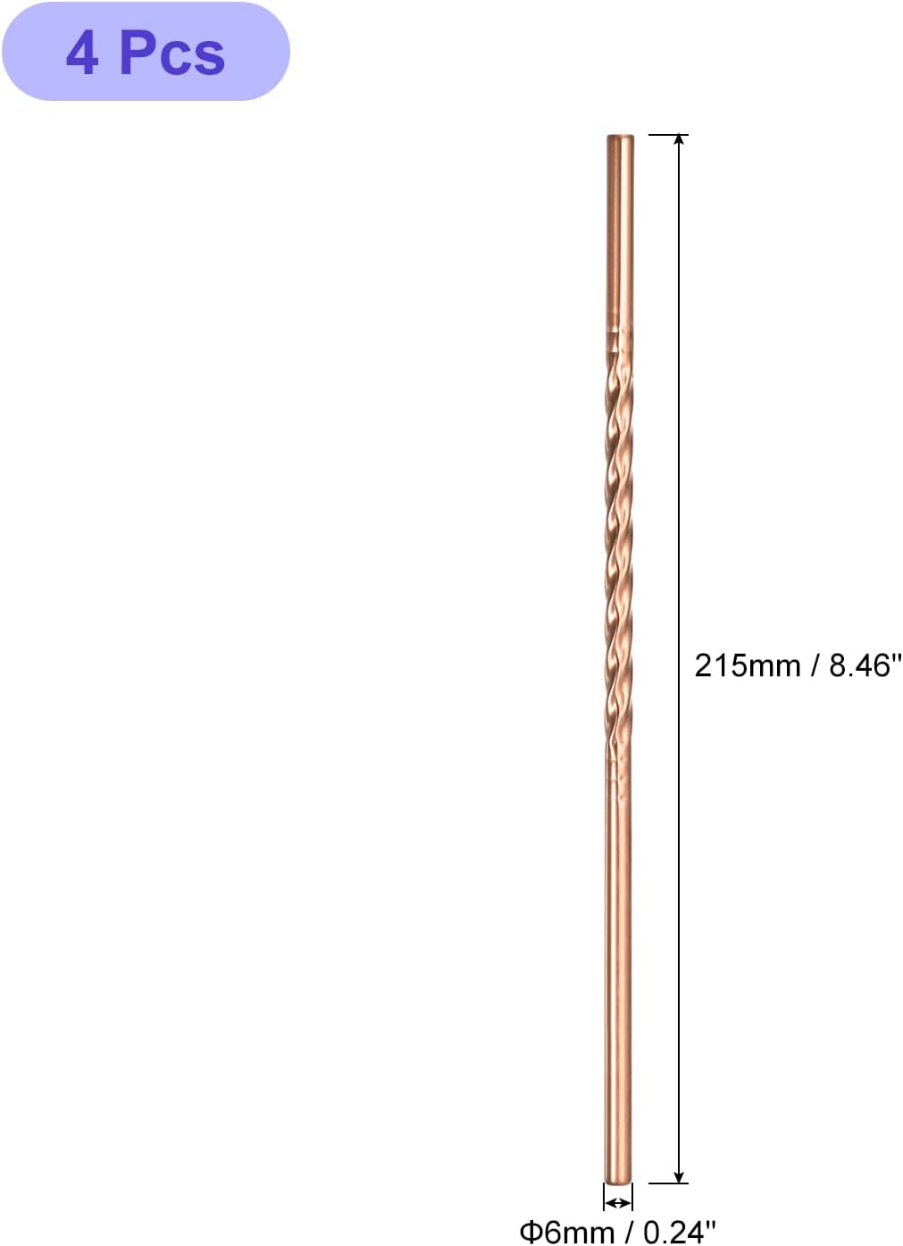 uxcell Pajitas de metal reutilizables de acero inoxidable, 4 pajitas de metal de 8.46 pulgadas de largo x 0.24 pulgadas de ancho para bebidas frías