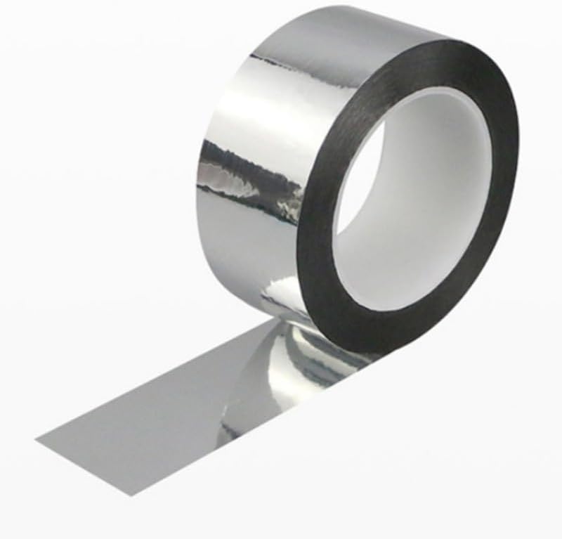 Cinta metálica de espejo cinta adhesiva adhesiva para bricolaje, cintas decorativas, 2.4 pulgadas x 55 yardas (plateado)