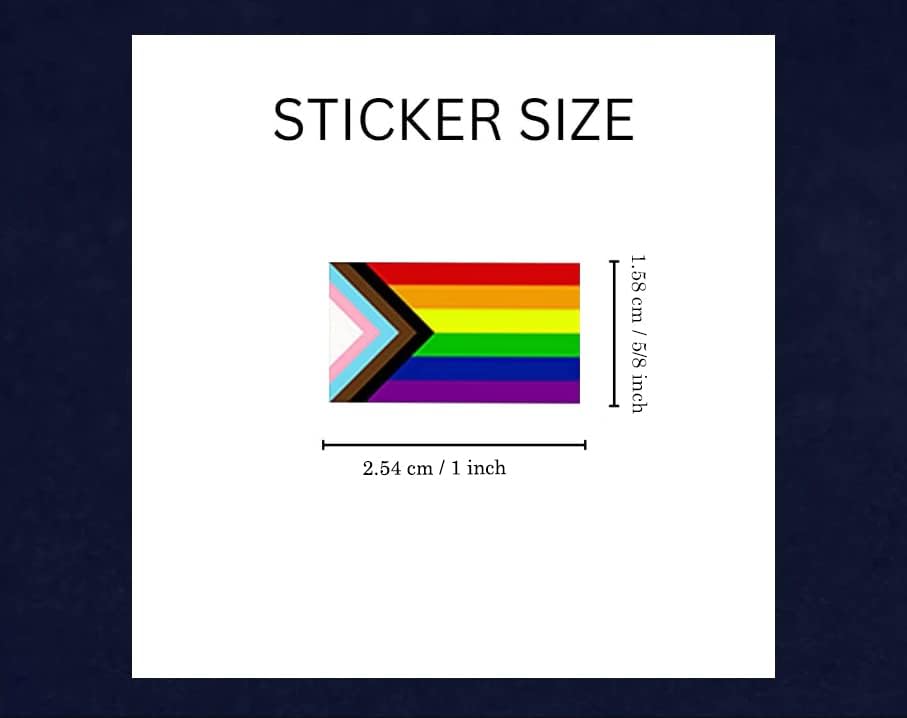 Progress Pride Daniel Quasar – Calcomanías rectangulares de bandera para orgullo gay, orgullo lesbiano, orgullo transgénero, conciencia LGBTQ,