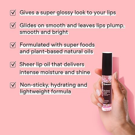 Mon Cherry – Aceite de labios iluminador (rosa)  Aceite de labios coreano con flor de cerezo, extractos de perlas y aceite de pachulí, deja los