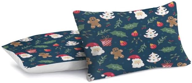 Bidesign Juego de funda de edredón tamaño matrimonial con temática navideña (diseño de cerezaárbol de Navidadcampana) para vacaciones (1 funda de