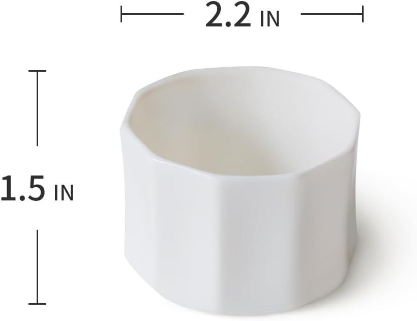 Taza de té de porcelana de 2 onzas, tazas de café pequeñas, taza Demitasse para bebidas de café, tazas de café espresso de cerámica blanca de 3