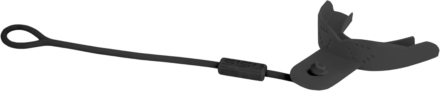 SISU Tether – Protector bucal juvenil, negro carbón, 0.079 in de grosor, para atletas de menos de 5 pies de alto, preformado para un ajuste moldeado