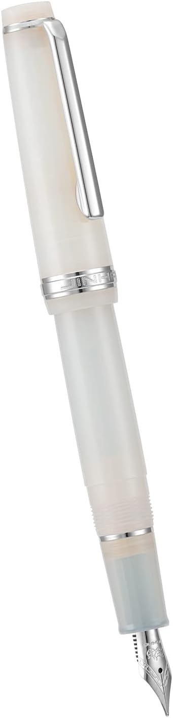 Jinhao 82 – Pluma estilográfica acrílica, punta extra fina iridio con convertidor de tinta, blanco marfil transparente, diseño clásico, bolígrafo de