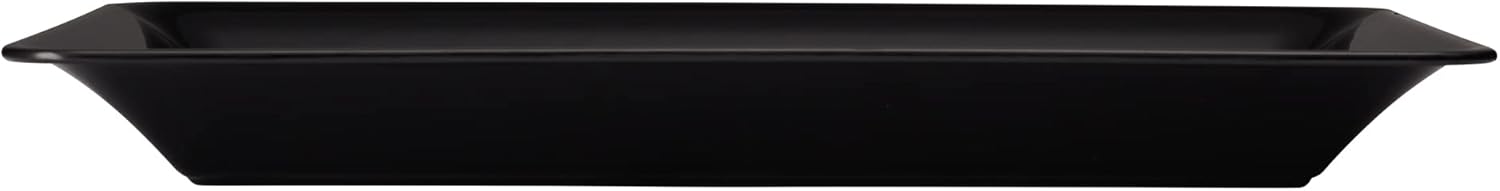 PLASTICPRO Bandejas de plástico para servir  Platos rectangulares de 10 x 14 pulgadas desechables para fiestas, color negro, paquete de 4