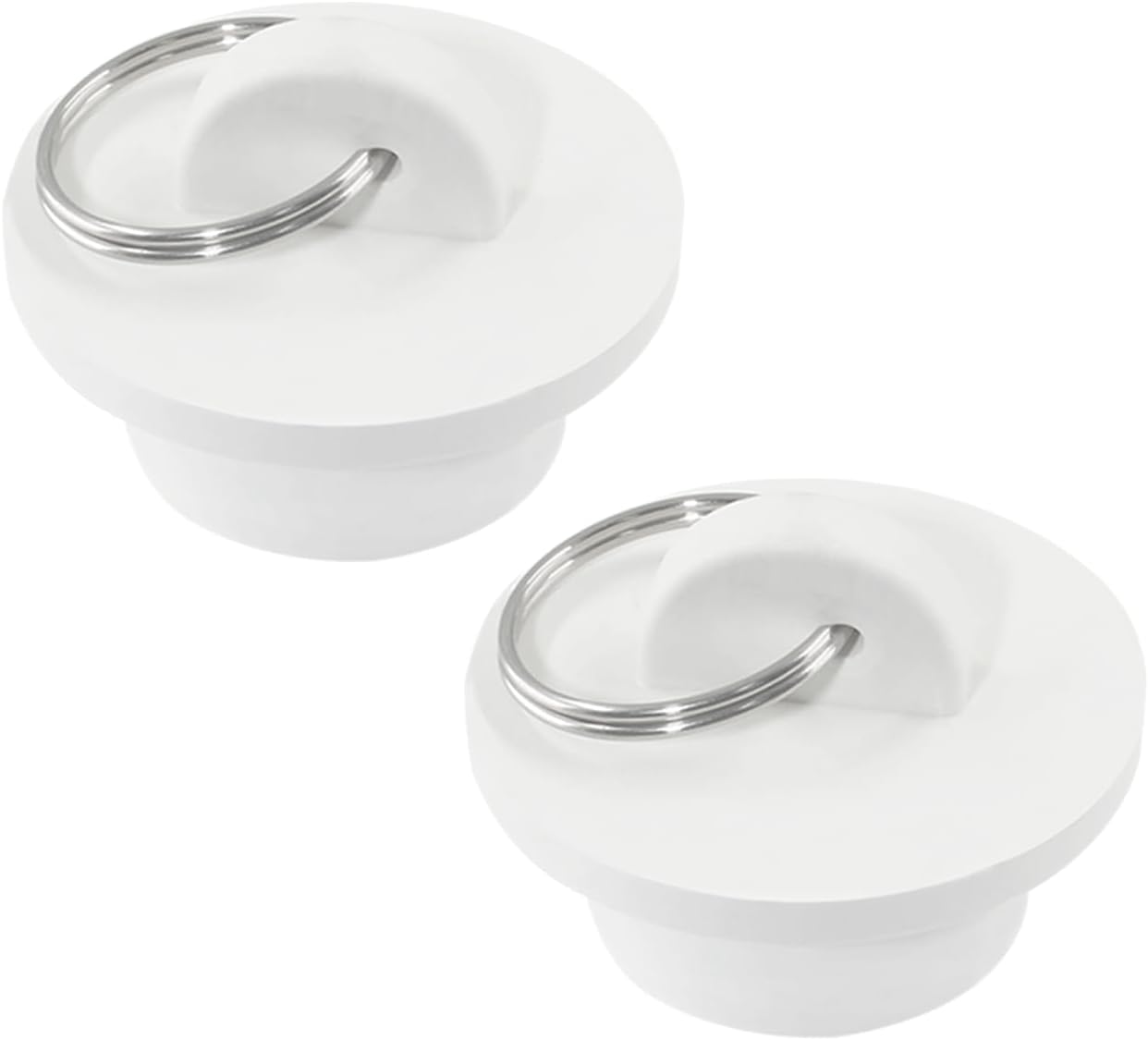 LifCratms 2 tapones de drenaje de goma blanca, tapón de drenaje de goma de 1-18 pulgadas, tapón de drenaje con anillo para colgar para cocina,