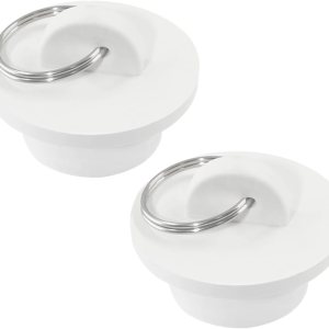 LifCratms 2 tapones de drenaje de goma blanca, tapón de drenaje de goma de 1-18 pulgadas, tapón de drenaje con anillo para colgar para cocina, LifCratms 2 tapones de drenaje de goma blanca, tapón de drenaje de goma de 1-18 pulgadas, tapón de drenaje con anillo para colgar para cocina,
