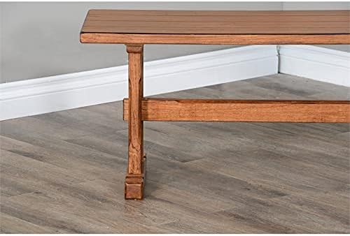 Sunny Designs Sedona – Banco lateral de madera Mindi de 18.5 pulgadas en roble rústico