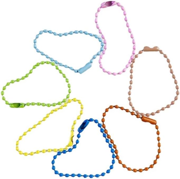 100pcs arco iris colorido bola bola llavero hebilla cuentas cadena DIY accesorio, Color del arco iris