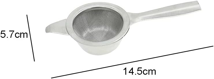 1 colador de té, filtro de té más pronunciado, difusor de té de acero inoxidable, cesta infusora de té, infusor de té de hojas sueltas, asas largas,
