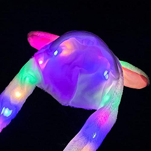Sombrero con orejas de conejo de peluche con movimiento, divertido, para niños y adultos, fiestas de Navidad, disfraces