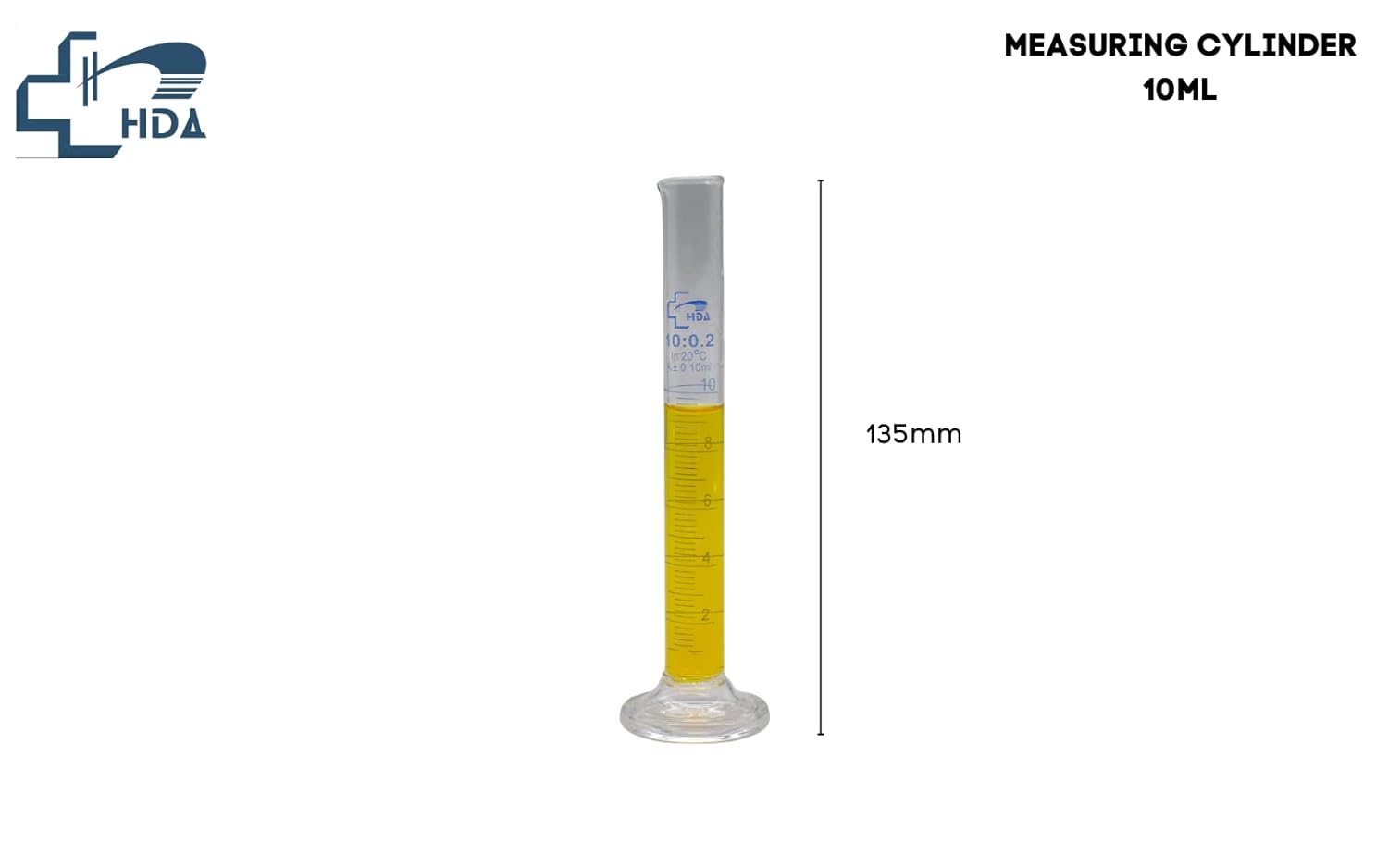 HDA Cilindros de medición de vidrio 0.3 fl oz, base redonda, con boquilla y graduación, instrumento volumétrico, cristalería para laboratorios,