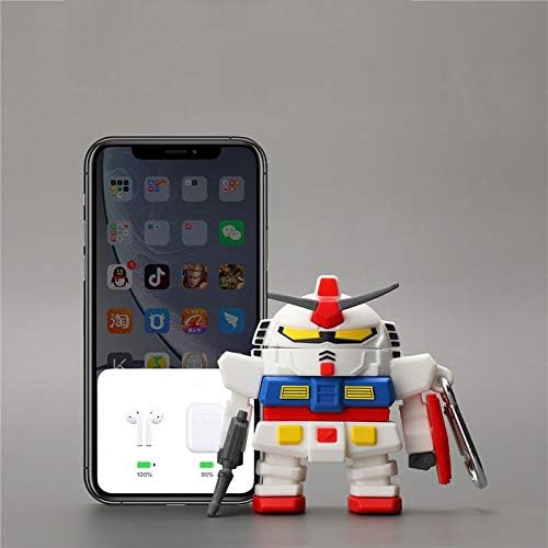 LUCKESSA Creative Cool Hero White Robot Soldier Funda para auriculares para AirPods Pro, Transformer Robot Soft Silicona Fuerte Protección