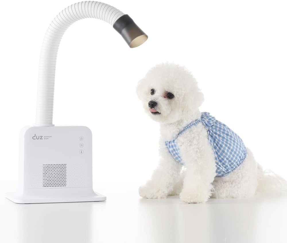 DUZ V2Pro – Secador de aseo para mascotas avanzado y energéticamente eficiente flujo de aire potente, baja potencia, operación manos libres,