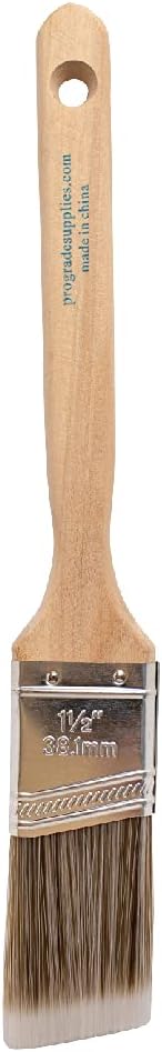 Vermeer Pinceles de pintura, paquete de 6, pinceles de banda angular de 1.5 pulgadas para todas las pinturas y manchas de látex, óleo, mejoras para