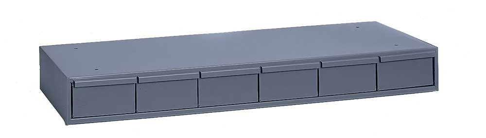 Durham 002-95 gris laminado en frío gabinete de almacenamiento de acero, 33-34″ ancho x 4″ altura x 11-58″ profundidad, 6 cajón