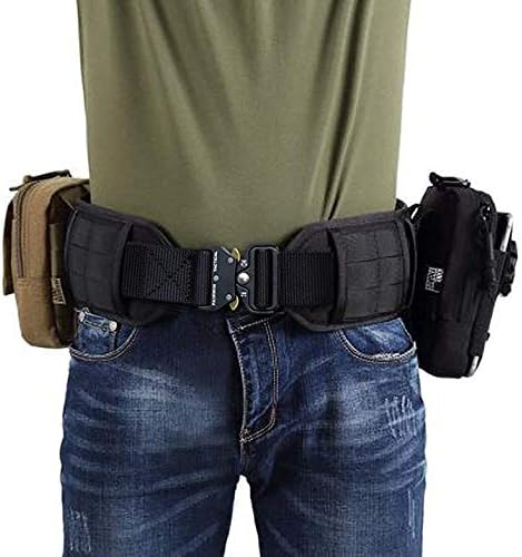 Cinturón táctico, estilo militar, correa de malla de malla resistente de liberación rápida, cinturón de hebilla de metal para hombres y mujeres