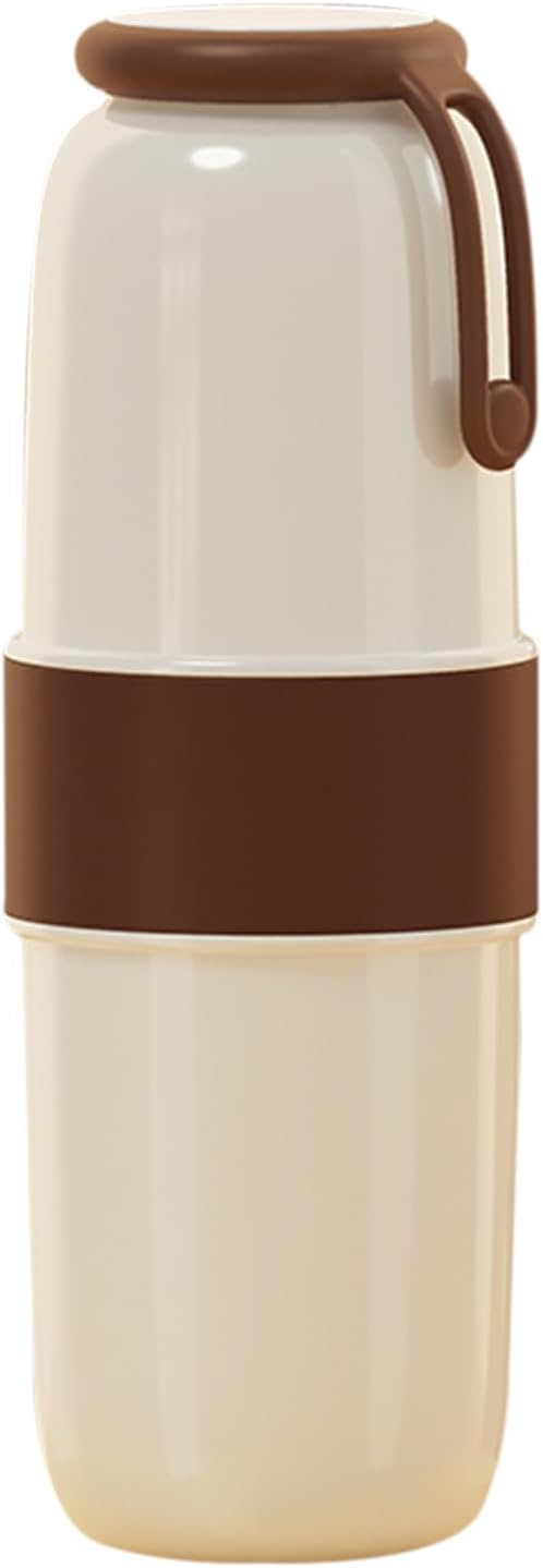 Estuche para cepillo de dientes de viaje, taza portátil multifunción para cepillos de dientes con mango de silicona, contenedor de cepillo de