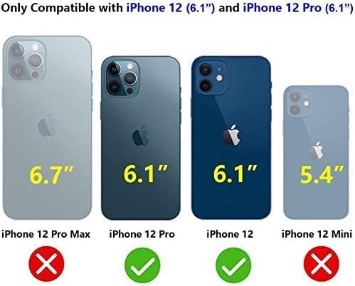 Funda tipo cartera compatible con iPhone 12 Pro12, funda protectora delgada con soporte para tarjetas, funda de piel sintética de alta calidad con