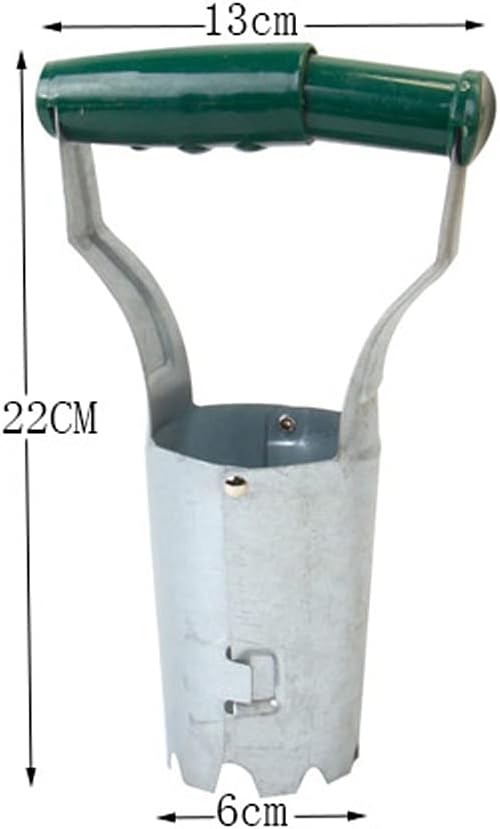 1 maceta de bulbo de metal para jardín, herramienta de plantación de bulbos manejados para excavar y rellenar agujeros, plantación consistente de