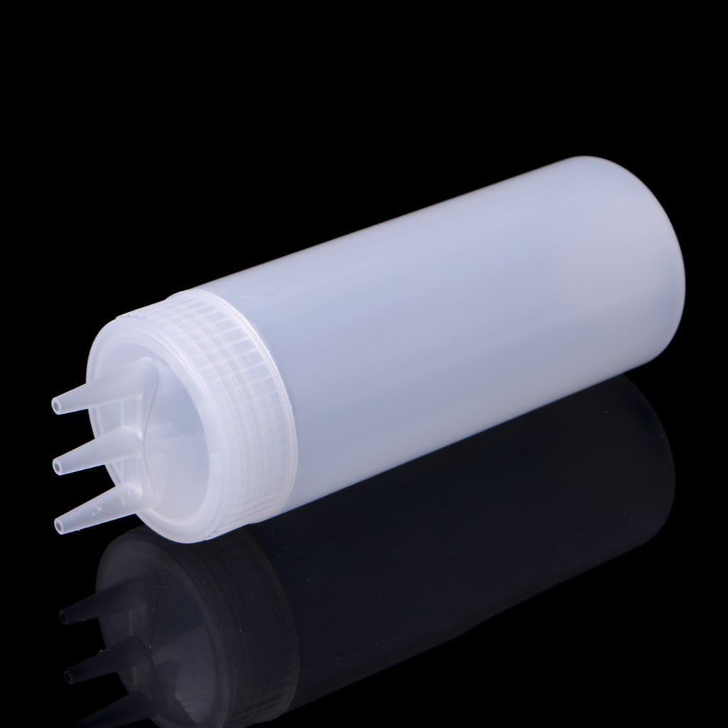 1 botella blanca para apretar, botella exprimible de 3 agujeros, dispensador de condimentos, salsa, vinagre, aceite, ketchup, cruet, condimentos,