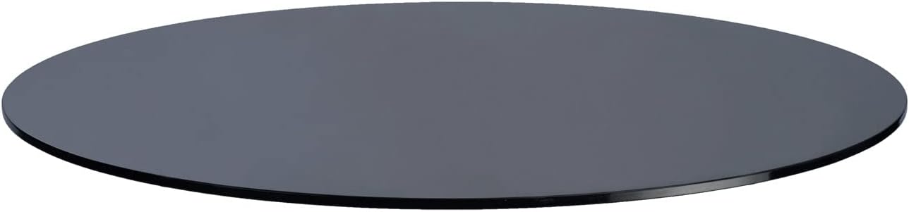 Spancraft Mesa redonda de vidrio templado gris de 12″ de grosor (36″)