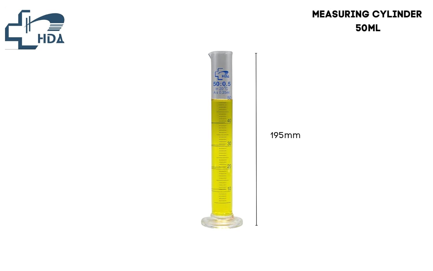 HDA Cilindros de medición de vidrio 1.7 fl oz, base redonda, con boquilla y graduación, instrumento volumétrico, cristalería para laboratorios,