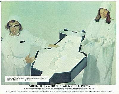 Sleeper Original British Lobby Card Woody Allen Diane Keaton – Tarjeta de felicitación