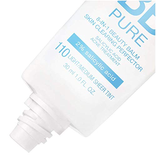 MAYBELLINE New York Dream Pure Skin Clearing BB Cream, bálsamo de belleza 8 en 1 perfeccionador de la piel con 2% de ácido salicílico, cobertura de