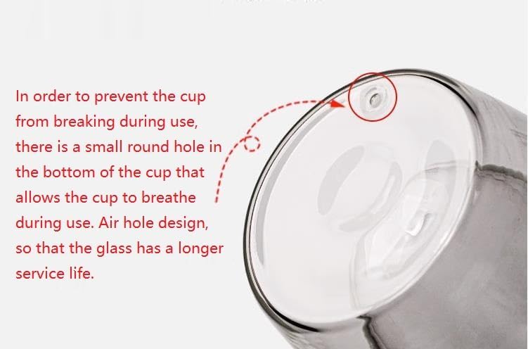 Juego de tazas de té de café de vidrio transparente, para café expreso, leche, cerveza, jugo, postre, doble capa, regalo para cumpleaños, 8.1 onzas,