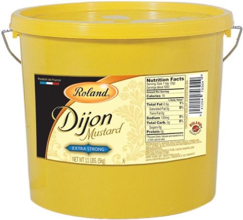 Roland Dijon Mostaza de Francia. Cubo de plástico de 176 onzas. 11 libras.