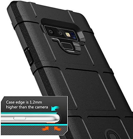 Para Note 9 Caso, (Rugged Shield Series) TPU Grueso Sólido Armadura Rough Armor Funda Protectora Táctica Para Galaxy Note 9 (6.4 pulgadas) – Negro
