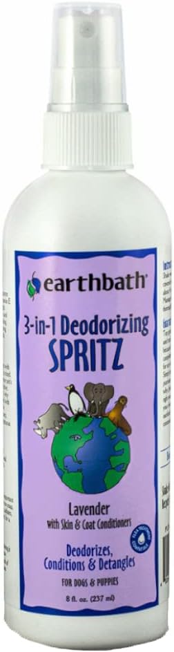 earthbath Spritz desodorizante natural (paquete de 2), lavanda, 8 onzas