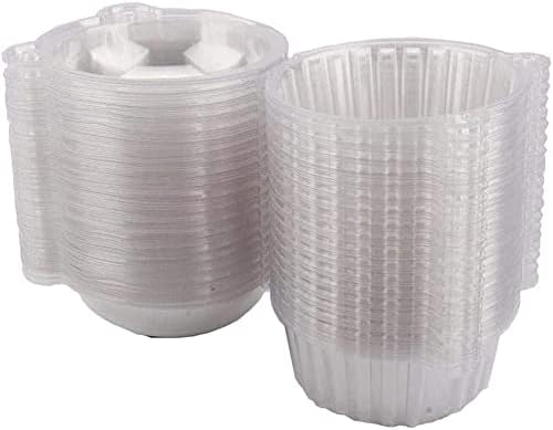 GOTOTOP Soporte individual para cupcakes, 400 unidades individuales individuales de plástico transparente para cupcakes, cajas con tapa para
