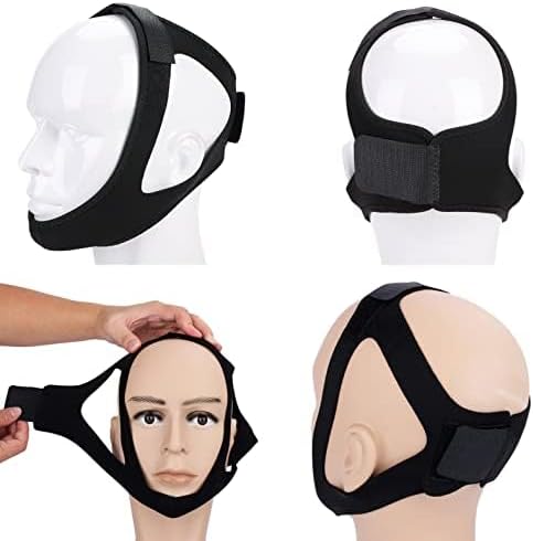 Correa de barbilla antironquidos, correa ajustable para la barbilla con cinta mágica, correa de corrección respiratoria, cómoda, universal,