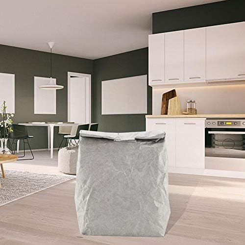 TOPINCN Bolsa de almuerzo impermeable con aislamiento térmico para almacenamiento de papel kraft para mujeres y hombres, picnic al aire libre (gris)